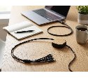 כבל טעינה תלת־ראשי נשלף EVERCHARGE מבמבוק עם Micro-USB, Lightning ו-Type-C